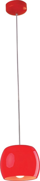 Picture of 100W Caps 1-Light Pendant PC Red Glass MB Incandescent (OA HT 18"-120")