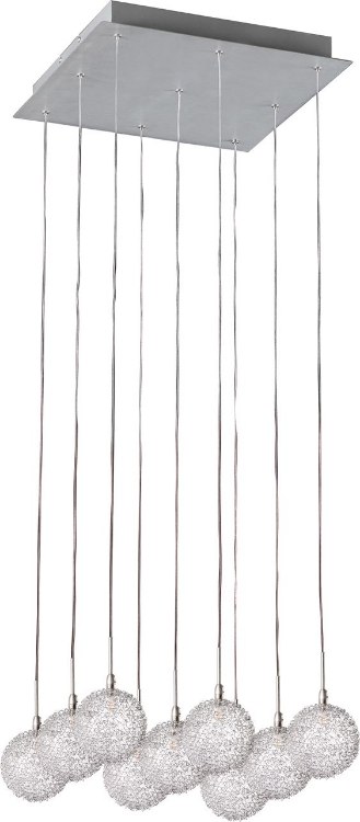 Picture of 20W Starburst 9-Light Pendant SNPC Mesh Metal 12V G4 Xenon (OA HT 18"-125")