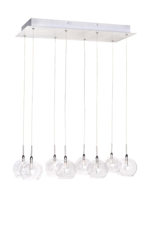 Picture of 20W Starburst 8-Light Pendant SNPC Clear Glass 12V G4 Xenon (OA HT 18"-125")