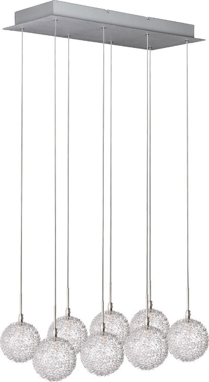 Picture of 20W Starburst 8-Light Pendant SNPC Mesh Metal 12V G4 Xenon (OA HT 18"-125")