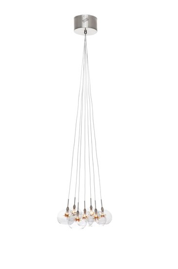 Foto para 20W Starburst 7-Light Pendant SNPC Clear/Amber Glass 12V G4 Xenon (OA HT 24"-54")