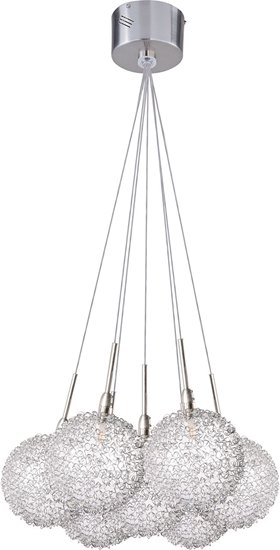 Foto para 20W Starburst 7-Light Pendant SNPC Mesh Glass 12V G4 Xenon (OA HT 24"-54")