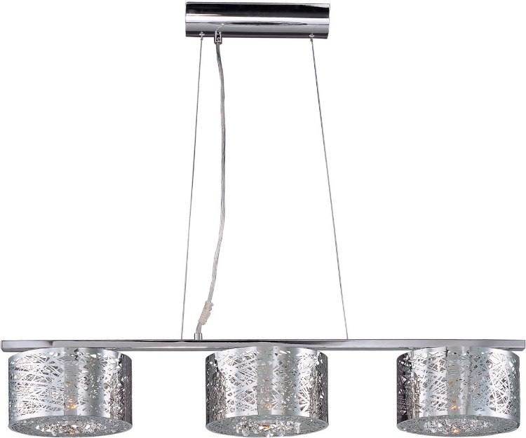 Picture of 75W Inca 3-Light Pendant PC Clear/White Metal G9 Xenon 37"x8.75"x6" (OA HT 18"-120")