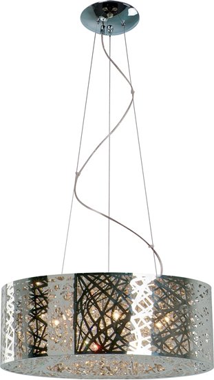 Picture of 40W Inca 9-Light Pendant PC Clear/White Metal G9 Xenon (OA HT 18"-130") (CAN 7")