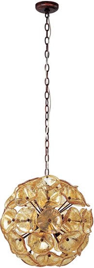 Foto para 40W Cassini 12-Light Pendant BZ Amber Murano Glass G9 Xenon (OA HT 22"-130")36" Chain