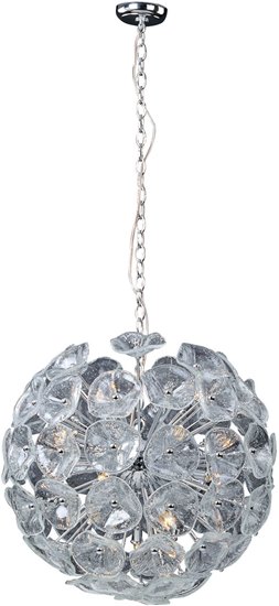 Picture of 40W Cassini 20-Light Pendant PC Clear Murano Glass G9 Xenon (OA HT 36"-130")36" Chain