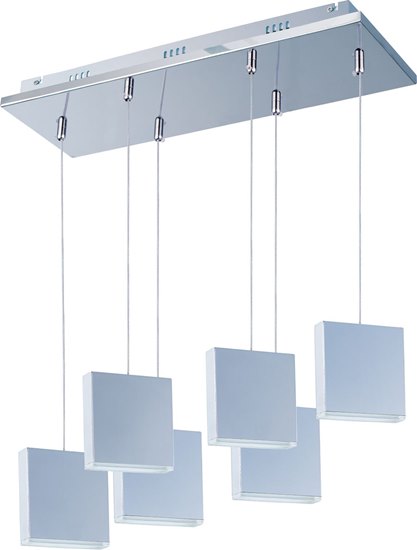 Foto para 4.8W Brick 6-Light LED Pendant PC White METAL (OA HT 7"-120")