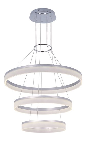 Foto para 70W Saturn LED Pendant MS Matte White (OA HT 35.75"-51.5")