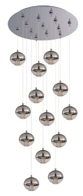 Mostrar detalles para Zing 13-Light RapidJack Pendant and Canopy PC Mirror Chrome LED (OA HT 134") Imagen de Zing 13-Light RapidJack Pendant and Canopy PC Mirror Chrome LED (OA HT 134")