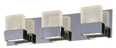 Mostrar detalles para Fizz III 3-Light LED Vanity PC Etched/Bubble  Imagen de Fizz III 3-Light LED Vanity PC Etched/Bubble