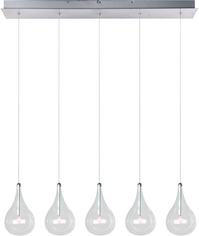 Picture of 20W Larmes 5-Light Pendant PC Clear Glass 12V G4 Xenon (OA HT 18"-66")