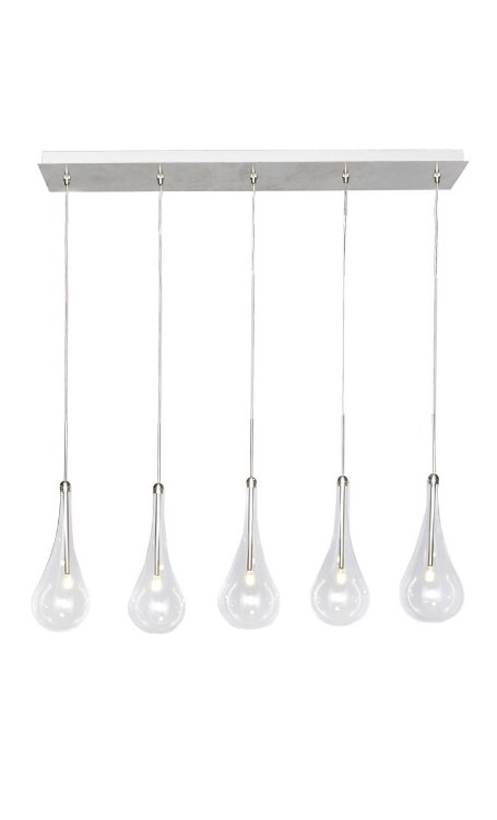 Picture of 1.50W Larmes 5-Light LED Pendant PC Clear G4 LED (OA HT 16.5"-124")