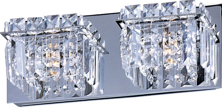 Picture of 50W Bangle 2-Light Bath Vanity PC Crystal Glass G9 Xenon 