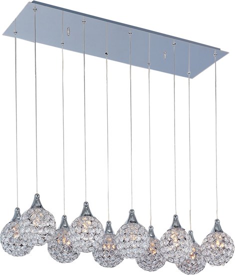 Foto para 40W Brilliant 10-Light Pendant PC Crystal Glass G9 Xenon (OA HT 18"-128")