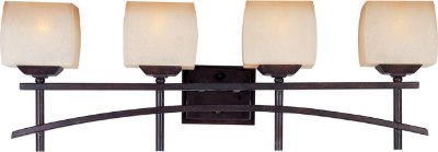 Mostrar detalles para 100W Asiana 4-Light Bath Vanity RC Wilshire Glass MB Incandescent  Imagen de 100W Asiana 4-Light Bath Vanity RC Wilshire Glass MB Incandescent