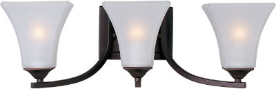 Mostrar detalles para 100W Aurora 3-Light Bath Vanity OI Frosted Glass MB Incandescent  Imagen de 100W Aurora 3-Light Bath Vanity OI Frosted Glass MB Incandescent
