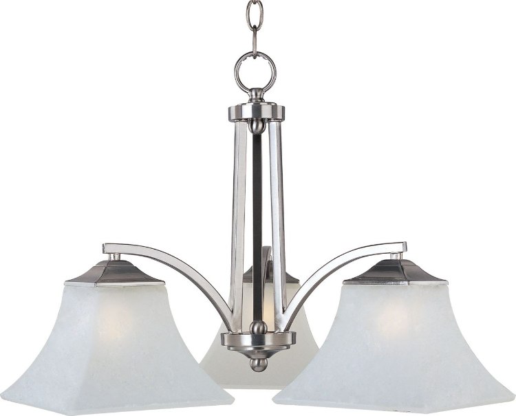 Foto para 100W Aurora 3-Light Chandelier SN Frosted Glass MB Incandescent 36" Chain