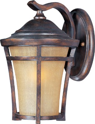 Mostrar detalles para 100W Balboa VX 1-Light Outdoor Wall Lantern CO Golden Frost Glass MB Incandescent 10"x14"  Imagen de 100W Balboa VX 1-Light Outdoor Wall Lantern CO Golden Frost Glass MB Incandescent 10"x14"