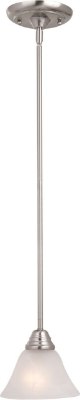Mostrar detalles para 100W Basix 1-Light Mini Pendant SN Marble Glass MB Incandescent  Imagen de 100W Basix 1-Light Mini Pendant SN Marble Glass MB Incandescent