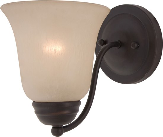 Picture of 100W Basix 1-Light Wall Sconce OI Wilshire Glass MB Incandescent 