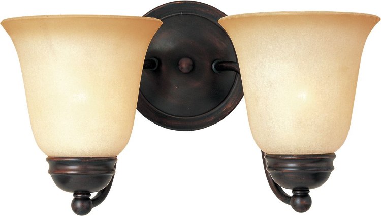 Foto para 100W Basix 2-Light Bath Vanity OI Wilshire Glass MB Incandescent 