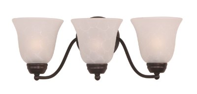 Mostrar detalles para 100W Basix 3-Light Bath Vanity OI Ice Glass MB Incandescent  Imagen de 100W Basix 3-Light Bath Vanity OI Ice Glass MB Incandescent