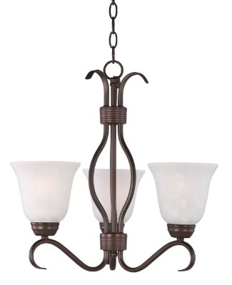 Mostrar detalles para 100W Basix 3-Light Chandelier OI Ice Glass MB Incandescent 19"x18.5" 36" Chain Imagen de 100W Basix 3-Light Chandelier OI Ice Glass MB Incandescent 19"x18.5" 36" Chain