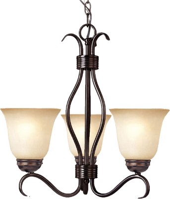 Mostrar detalles para 100W Basix 3-Light Chandelier OI Wilshire Glass MB Incandescent 19"x18.5" 36" Chain Imagen de 100W Basix 3-Light Chandelier OI Wilshire Glass MB Incandescent 19"x18.5" 36" Chain