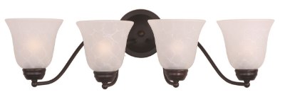Mostrar detalles para 100W Basix 4-Light Bath Vanity OI Ice Glass MB Incandescent  Imagen de 100W Basix 4-Light Bath Vanity OI Ice Glass MB Incandescent