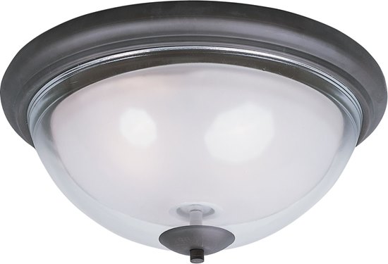 Picture of 100W Bayview 2-Light Flush Mount BZ Clear/Frosted Glass MB Incandescent 