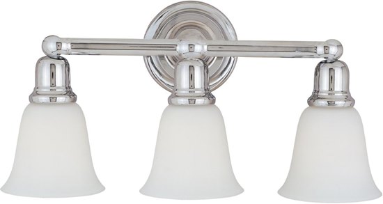 Picture of 100W Bel Air 3-Light Bath Vanity PC White Glass MB Incandescent 