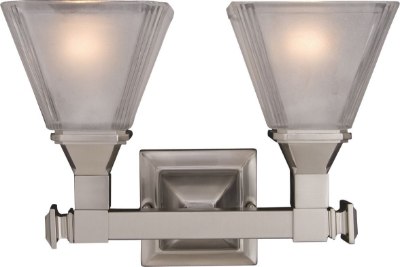 Mostrar detalles para 100W Brentwood 2-Light Bath Vanity SN Frosted Glass MB Incandescent  Imagen de 100W Brentwood 2-Light Bath Vanity SN Frosted Glass MB Incandescent