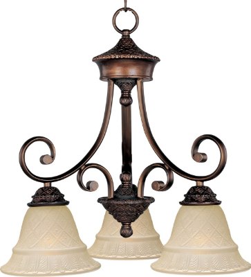 Mostrar detalles para 100W Brighton 3-Light Chandelier OI Embossed Vanilla Glass MB Incandescent 36" Chain Imagen de 100W Brighton 3-Light Chandelier OI Embossed Vanilla Glass MB Incandescent 36" Chain
