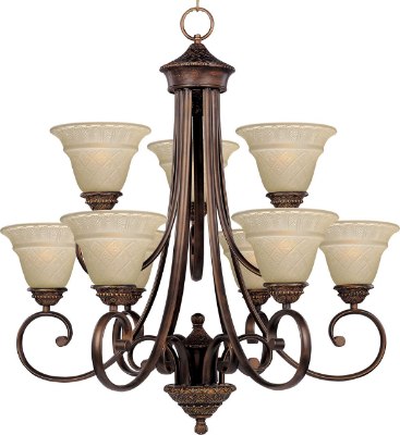 Mostrar detalles para 100W Brighton 9-Light Chandelier OI Embossed Vanilla Glass MB Incandescent 72" Chain Imagen de 100W Brighton 9-Light Chandelier OI Embossed Vanilla Glass MB Incandescent 72" Chain