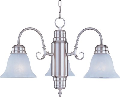 Mostrar detalles para 100W Builder Basics 3-Light Chandelier SN Marble Glass MB Incandescent 36" Chain Imagen de 100W Builder Basics 3-Light Chandelier SN Marble Glass MB Incandescent 36" Chain