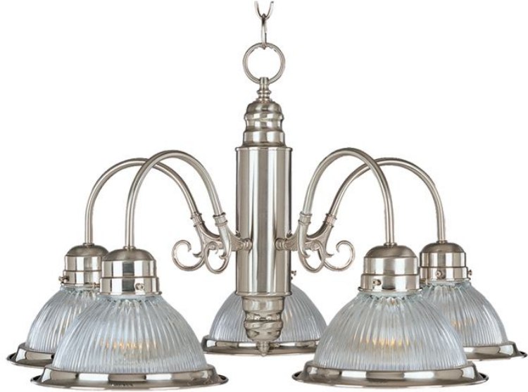 Picture of 100W Builder Basics 5-Light Chandelier SN Clear Glass MB Incandescent 36" Chain
