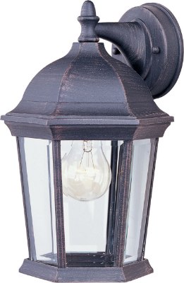Mostrar detalles para 100W Builder Cast 1-Light Outdoor Wall Lantern RP Clear Glass MB Incandescent 6-Min Imagen de 100W Builder Cast 1-Light Outdoor Wall Lantern RP Clear Glass MB Incandescent 6-Min