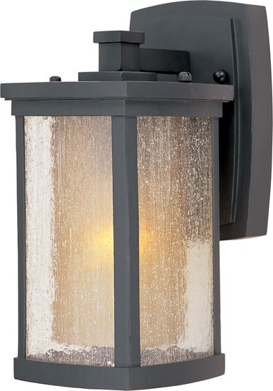 Foto para 100W Bungalow 1-Light Wall Lantern Wet BZ Seedy/Wilshire Glass MB Incandescent 6-Min