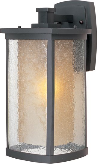 Foto para 100W Bungalow 1-Light Wall Lantern Wet BZ Seedy/Wilshire Glass MB Incandescent 8"x16" 4-Min