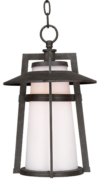 Picture of 100W Calistoga 1-Light Outdoor Hanging AE Satin White Glass MB Incandescent 