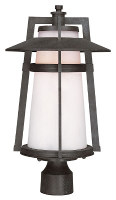 Mostrar detalles para 100W Calistoga 1-Light Outdoor Pole/Post Lantern AE Satin White Glass MB Incandescent  Imagen de 100W Calistoga 1-Light Outdoor Pole/Post Lantern AE Satin White Glass MB Incandescent