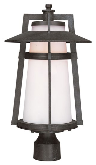 Picture of 100W Calistoga 1-Light Outdoor Pole/Post Lantern AE Satin White Glass MB Incandescent 