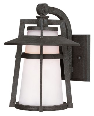 Mostrar detalles para 100W Calistoga 1-Light Outdoor Wall Lantern AE Satin White Glass MB Incandescent 10.25"x15.5"  Imagen de 100W Calistoga 1-Light Outdoor Wall Lantern AE Satin White Glass MB Incandescent 10.25"x15.5"