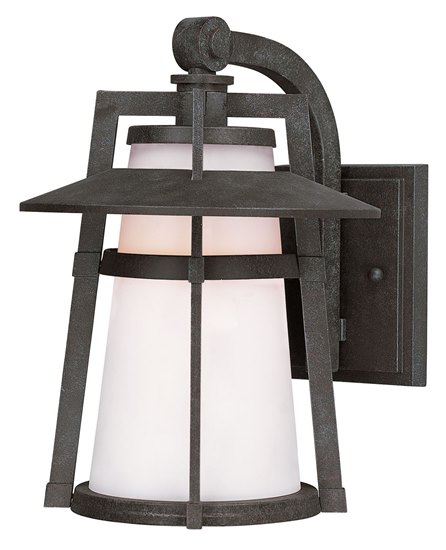 Picture of 100W Calistoga 1-Light Outdoor Wall Lantern AE Satin White Glass MB Incandescent 10.25"x15.5" 