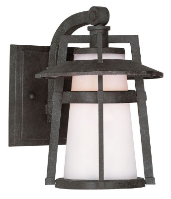 Mostrar detalles para 100W Calistoga 1-Light Outdoor Wall Lantern AE Satin White Glass MB Incandescent 7"x10"  Imagen de 100W Calistoga 1-Light Outdoor Wall Lantern AE Satin White Glass MB Incandescent 7"x10"