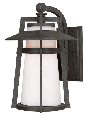 Mostrar detalles para 100W Calistoga 1-Light Outdoor Wall Lantern AE Satin White Glass MB Incandescent 9"x12.5"  Imagen de 100W Calistoga 1-Light Outdoor Wall Lantern AE Satin White Glass MB Incandescent 9"x12.5"