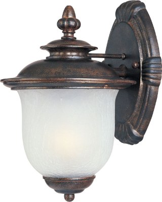 Mostrar detalles para 100W Cambria Cast 1-Light Outdoor Wall Lantern CH Frost Crackle Glass MB Incandescent  Imagen de 100W Cambria Cast 1-Light Outdoor Wall Lantern CH Frost Crackle Glass MB Incandescent