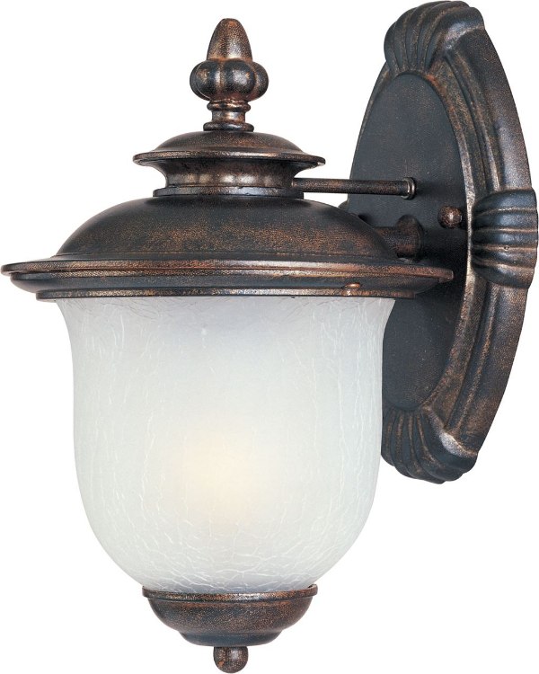 Picture of 100W Cambria Cast 1-Light Outdoor Wall Lantern CH Frost Crackle Glass MB Incandescent 