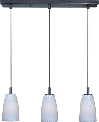 Mostrar detalles para 100W Carte 3-Light Pendant BZ White Ripple MB (OA HT 24"-60") Imagen de 100W Carte 3-Light Pendant BZ White Ripple MB (OA HT 24"-60")