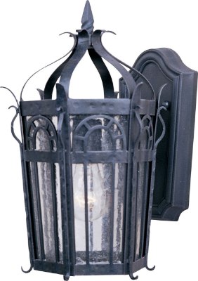 Mostrar detalles para 100W Cathedral 1-Light Outdoor Wall Lantern CF Seedy Glass MB Incandescent  Imagen de 100W Cathedral 1-Light Outdoor Wall Lantern CF Seedy Glass MB Incandescent